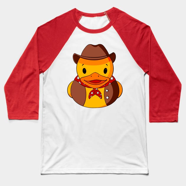 Cowboy Rubber Duck Baseball T-Shirt by Alisha Ober Designs